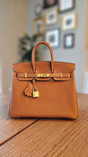 Load image into Gallery viewer, Hermes Birkin 25 Gold Togo Leather with GHW Stamp X (2016)
