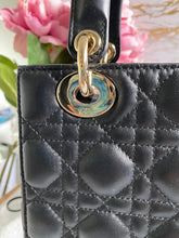 Load image into Gallery viewer, Dior Lady Dior Black Lambskin GHW Size Small with Black Leather Detachable Strap