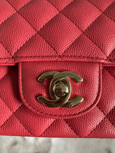 Load image into Gallery viewer, Chanel 17C 2017 Cruise Collection Pink Caviar LGHW Edge Stitching Mini Rectangular Flap Bag
