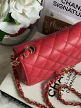 Load image into Gallery viewer, Chanel 17C 2017 Cruise Collection Pink Caviar LGHW Edge Stitching Mini Rectangular Flap Bag
