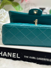 Load image into Gallery viewer, Chanel series 30 21C Collection Dark Teal/Turquoise Caviar LGHW Small Timeless Classic Double Flap Bag