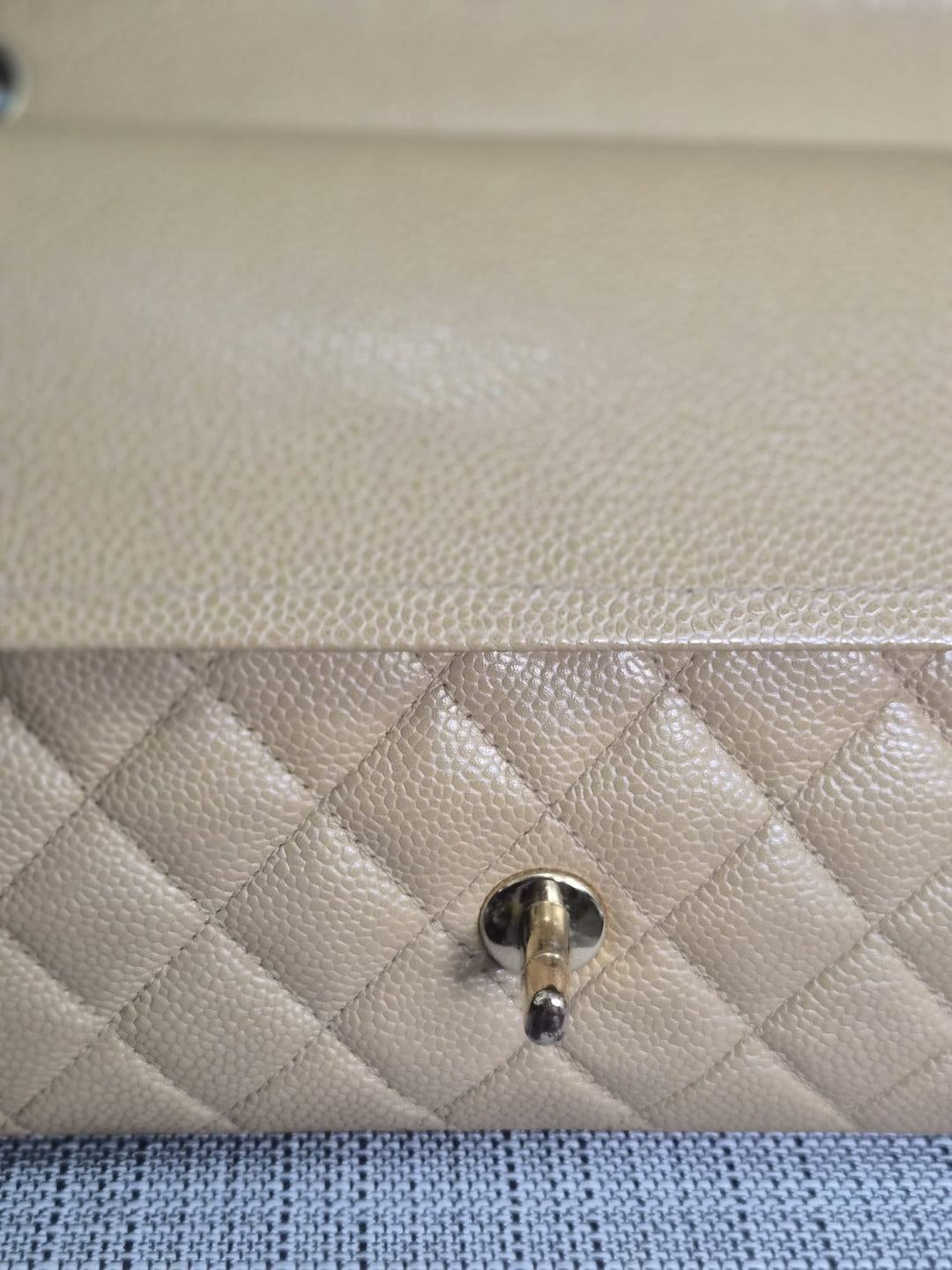 CHANEL Series 9 Vintage Dark Beige Caviar 24K GHW Medium Timeless Classic Double Flap Bag