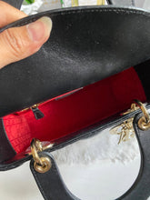 Load image into Gallery viewer, Dior Lady Dior Black Lambskin GHW Size Small with Black Leather Detachable Strap