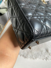 Load image into Gallery viewer, Dior Lady Dior Black Lambskin GHW Size Small with Black Leather Detachable Strap
