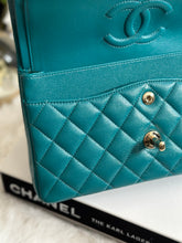 Load image into Gallery viewer, Chanel series 30 21C Collection Dark Teal/Turquoise Caviar LGHW Small Timeless Classic Double Flap Bag