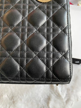 Load image into Gallery viewer, Dior Lady Dior Black Lambskin GHW Size Small with Black Leather Detachable Strap