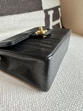 Load image into Gallery viewer, Chanel series 2 Black Caviar 24K GHW Vintage Mademoiselle Mini Flap Bag