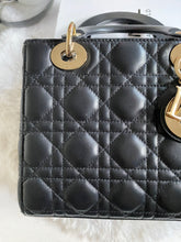 Load image into Gallery viewer, Dior Lady Dior Black Lambskin GHW Size Small with Black Leather Detachable Strap
