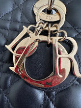 Load image into Gallery viewer, Dior Lady Dior Black Lambskin GHW Size Small with Black Leather Detachable Strap