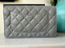 Load image into Gallery viewer, Chanel 20C Collection 2020 Cruise Collection Grey Caviar LGHW Classic Wallet on Chain (WOC)
