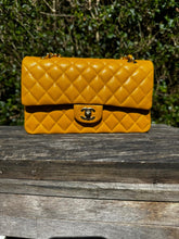 Load image into Gallery viewer, Chanel Yellow Marigold Caviar 22A Collection 2022 Falls/Winter Collection LGHW Medium M/L Classic Timeless Double Flap Bag
