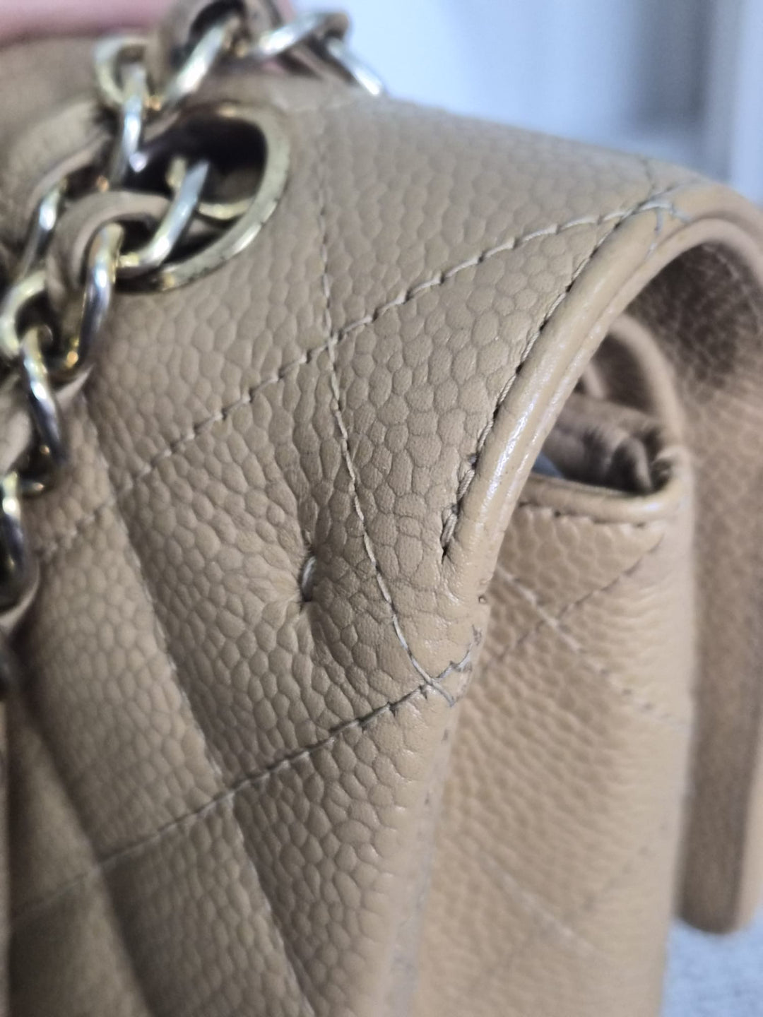 CHANEL Series 9 Vintage Dark Beige Caviar 24K GHW Medium Timeless Classic Double Flap Bag