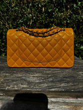 Load image into Gallery viewer, Chanel Yellow Marigold Caviar 22A Collection 2022 Falls/Winter Collection LGHW Medium M/L Classic Timeless Double Flap Bag

