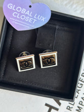 Load image into Gallery viewer, Chanel 21B square LGHW White &amp; Black Earrings
