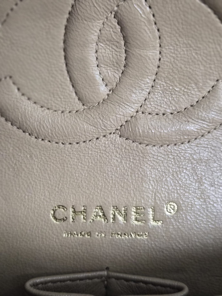 CHANEL Series 9 Vintage Dark Beige Caviar 24K GHW Medium Timeless Classic Double Flap Bag