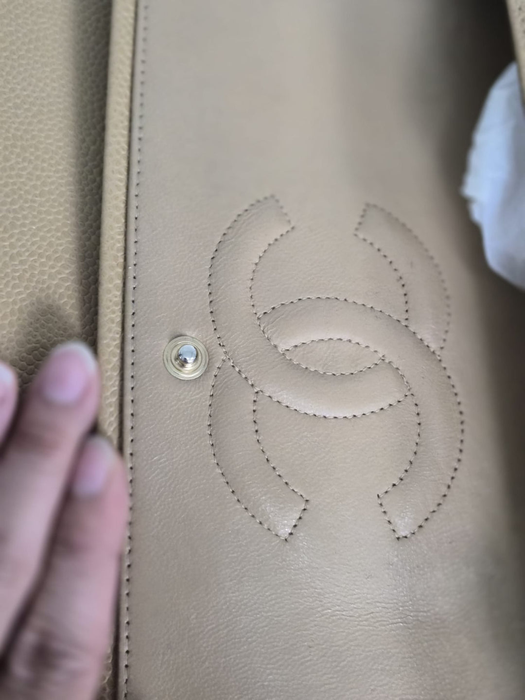 CHANEL Series 9 Vintage Dark Beige Caviar 24K GHW Medium Timeless Classic Double Flap Bag