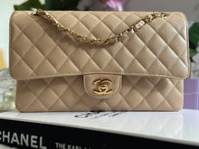 Load image into Gallery viewer, Chanel Beige Clair GHW Medium ML Timeless Classic double flap bag (2021)