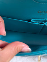 Load image into Gallery viewer, Chanel series 30 21C Collection Dark Teal/Turquoise Caviar LGHW Small Timeless Classic Double Flap Bag