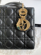 Load image into Gallery viewer, Dior Lady Dior Black Lambskin GHW Size Small with Black Leather Detachable Strap