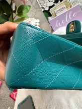 Load image into Gallery viewer, Chanel series 30 21C Collection Dark Teal/Turquoise Caviar LGHW Small Timeless Classic Double Flap Bag
