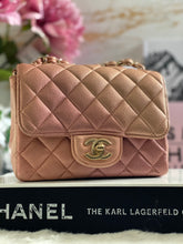 Load image into Gallery viewer, Chanel 21S collection Summer/Spring 2021 Iridescent Ombré Rose Gold Pink Gold Lambskin LGHW Mini Square Flap Bag
