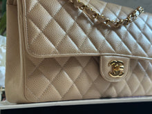 Load image into Gallery viewer, Chanel Beige Clair GHW Medium ML Timeless Classic double flap bag (2021)