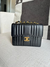 Load image into Gallery viewer, Chanel series 2 Black Caviar 24K GHW Vintage Mademoiselle Mini Flap Bag