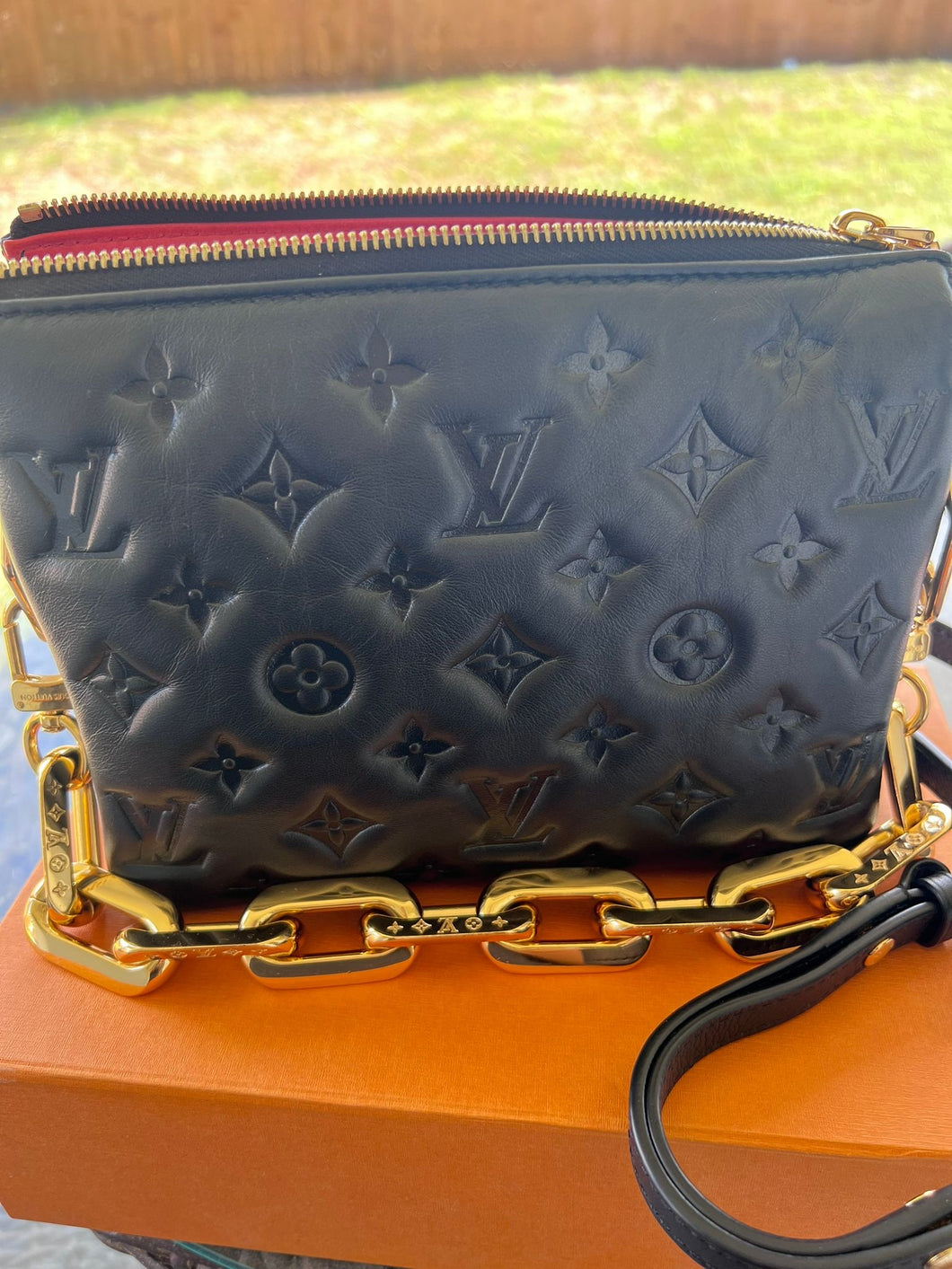 Louis Vuitton LV Coussin BB Bag in Black Lambskin