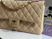 Load image into Gallery viewer, Chanel Beige Clair GHW Medium ML Timeless Classic double flap bag (2021)