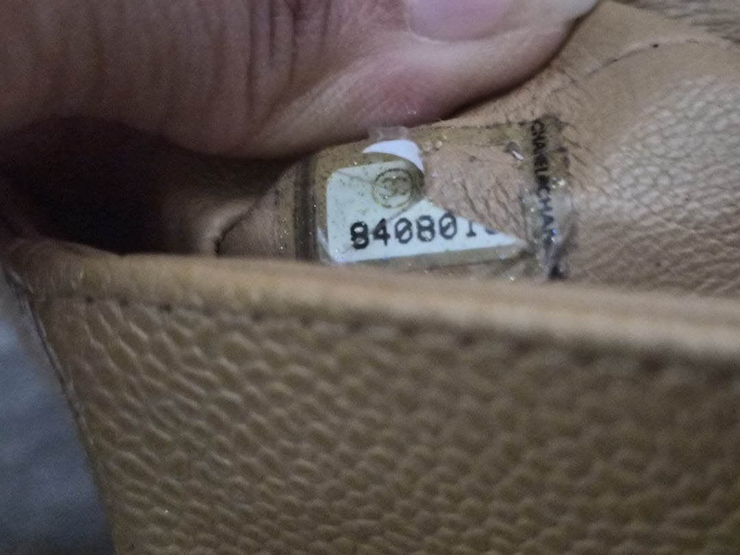 CHANEL Series 9 Vintage Dark Beige Caviar 24K GHW Medium Timeless Classic Double Flap Bag