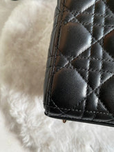 Load image into Gallery viewer, Dior Lady Dior Black Lambskin GHW Size Small with Black Leather Detachable Strap