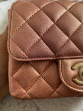 Load image into Gallery viewer, Chanel 21S collection Summer/Spring 2021 Iridescent Ombré Rose Gold Pink Gold Lambskin LGHW Mini Square Flap Bag
