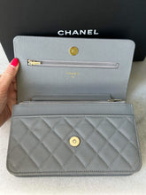 Load image into Gallery viewer, Chanel 20C Collection 2020 Cruise Collection Grey Caviar LGHW Classic Wallet on Chain (WOC)
