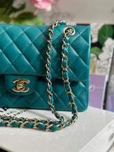 Load image into Gallery viewer, Chanel series 30 21C Collection Dark Teal/Turquoise Caviar LGHW Small Timeless Classic Double Flap Bag