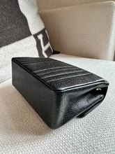 Load image into Gallery viewer, Chanel series 2 Black Caviar 24K GHW Vintage Mademoiselle Mini Flap Bag