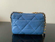 Load image into Gallery viewer, Chanel 19 Size Small series 29 Blue Goat skin mixed Hardware Flap Bag with top handle
