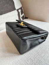Load image into Gallery viewer, Chanel series 2 Black Caviar 24K GHW Vintage Mademoiselle Mini Flap Bag