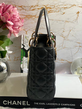 Load image into Gallery viewer, Dior Lady Dior Black Lambskin GHW Size Small with Black Leather Detachable Strap