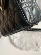 Load image into Gallery viewer, Dior Lady Dior Black Lambskin GHW Size Small with Black Leather Detachable Strap