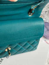 Load image into Gallery viewer, Chanel series 30 21C Collection Dark Teal/Turquoise Caviar LGHW Small Timeless Classic Double Flap Bag
