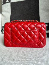 Load image into Gallery viewer, Chanel series 21 (2015) Red Lambskin LGHW Mini Rectangular Classic Flap Bag
