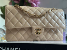 Load image into Gallery viewer, Chanel Beige Clair GHW Medium ML Timeless Classic double flap bag (2021)