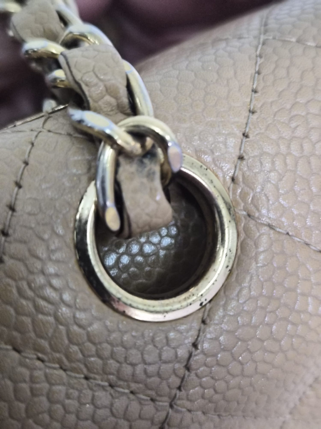CHANEL Series 9 Vintage Dark Beige Caviar 24K GHW Medium Timeless Classic Double Flap Bag