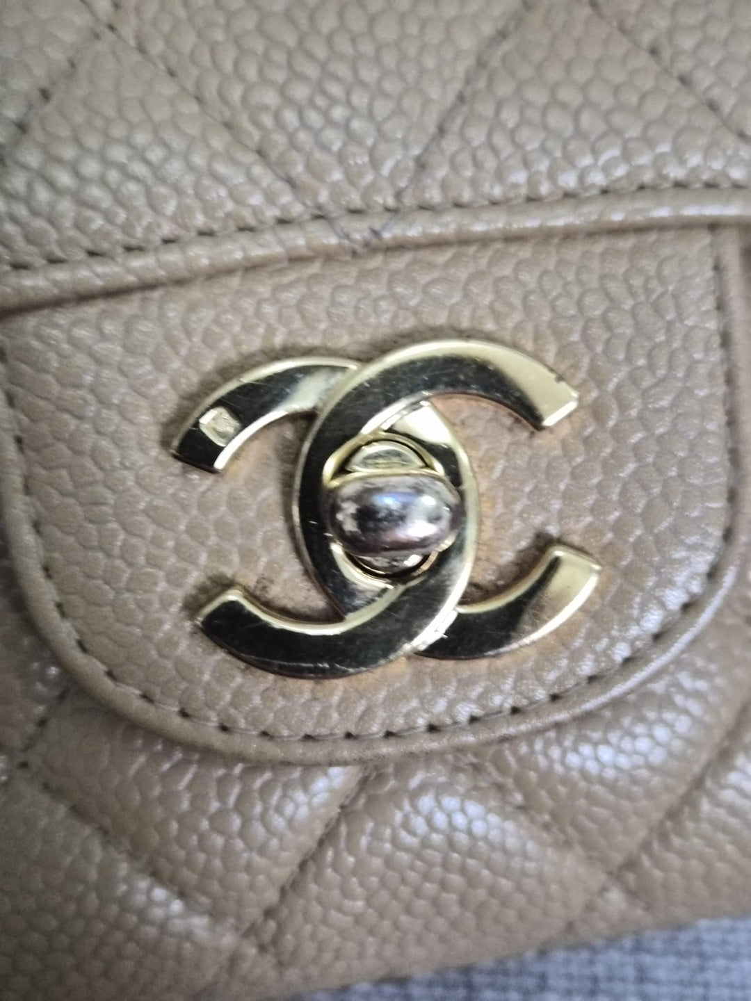 CHANEL Series 9 Vintage Dark Beige Caviar 24K GHW Medium Timeless Classic Double Flap Bag