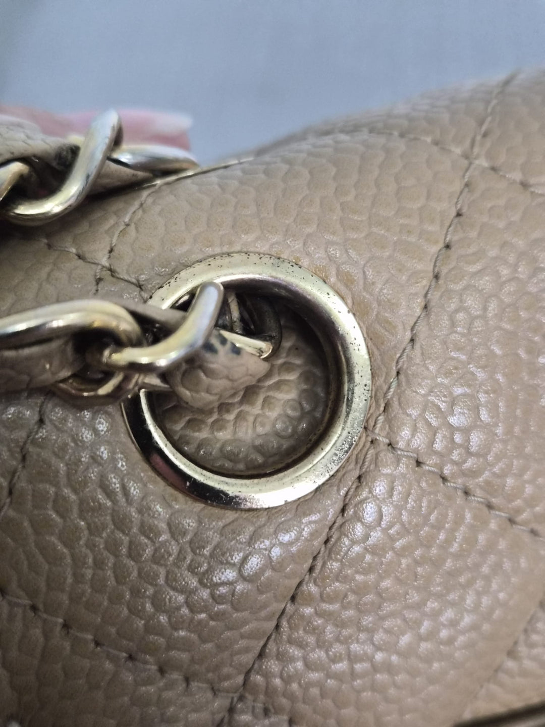 CHANEL Series 9 Vintage Dark Beige Caviar 24K GHW Medium Timeless Classic Double Flap Bag
