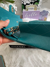 Load image into Gallery viewer, Chanel series 30 21C Collection Dark Teal/Turquoise Caviar LGHW Small Timeless Classic Double Flap Bag