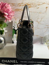 Load image into Gallery viewer, Dior Lady Dior Black Lambskin GHW Size Small with Black Leather Detachable Strap