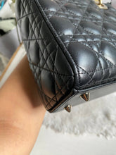 Load image into Gallery viewer, Dior Lady Dior Black Lambskin GHW Size Small with Black Leather Detachable Strap