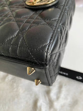 Load image into Gallery viewer, Dior Lady Dior Black Lambskin GHW Size Small with Black Leather Detachable Strap