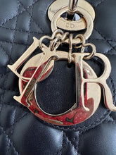 Load image into Gallery viewer, Dior Lady Dior Black Lambskin GHW Size Small with Black Leather Detachable Strap